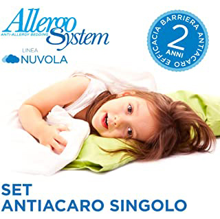 Set Coprimaterasso antiacaro Nuvola per letto matrimoniale su misura + nr.  2 Copricuscino 50x80cm